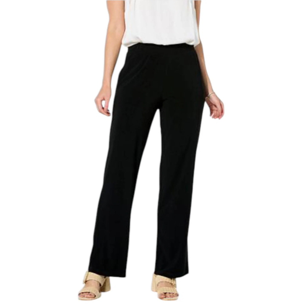 Nina Leonard Women's Straight Leg Pant w/ Pocket Black